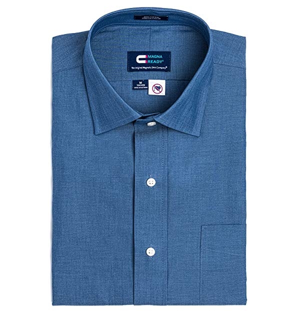 Blue button-down shirt