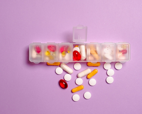 Overflowing pill case