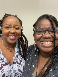 Dr. Della Mosely is on the left. Twanna Hodge is on the right.